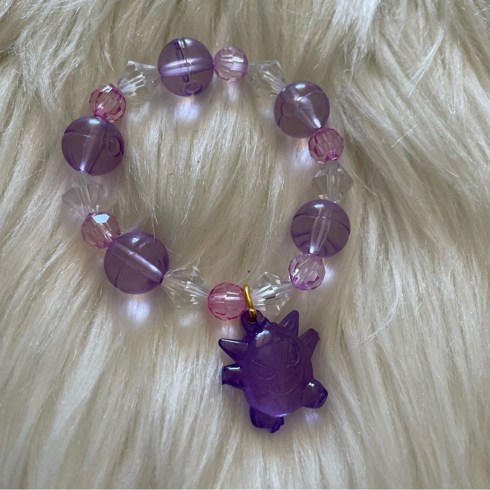 🌷3/$15 NEW Pokemon Gengar Cute Charming Purple and Pink Beaded Bracelet